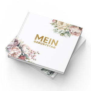 Gästebuch Mein Geburtstag mit Weinetiketten - Geschenk für Familie & Freunde zum Ausfüllen ohne Fragen