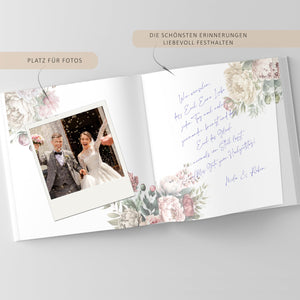 Gästebuch zum Ausfüllen und Fotos Einkleben - Pfingstrosen