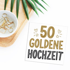 50 Goldenen Hochzeit - 6 Aufkleber für Wein & Sekt