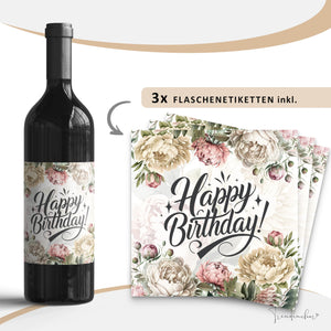 Gästebuch Mein Geburtstag mit Weinetiketten - Geschenk für Familie & Freunde zum Ausfüllen ohne Fragen