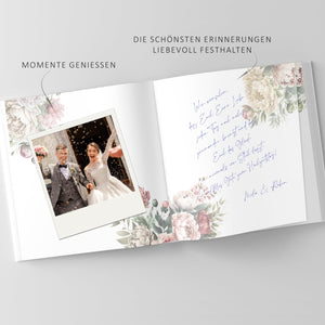 Gästebuch zum Ausfüllen und Fotos Einkleben - Pfingstrosen