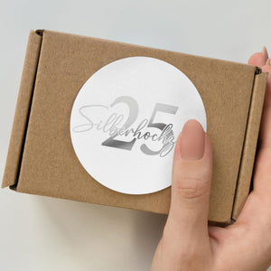 Bottle label set for silver wedding anniversary 25 years