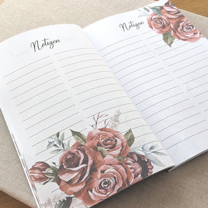 Mein Trauzeuginnen Planer: Aufgaben- und Terminplaner mit Kalender im roten Rosen-Look