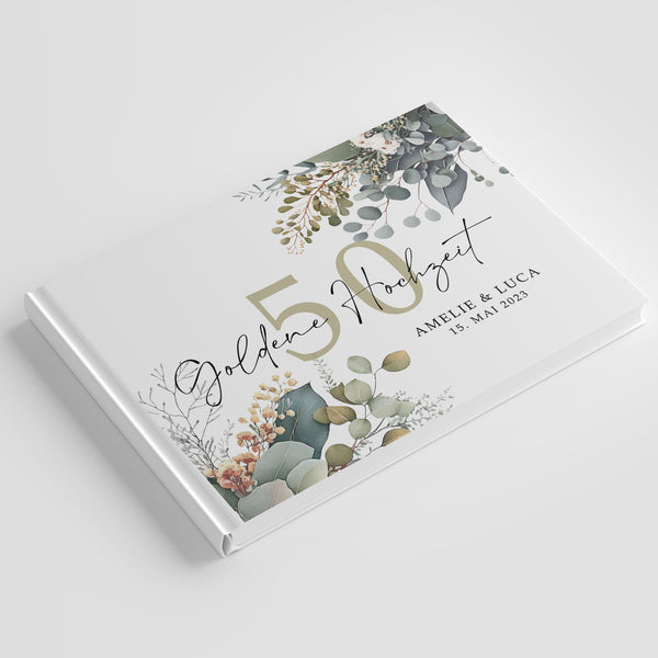 Personalized guest book for golden wedding &amp; anniversaries