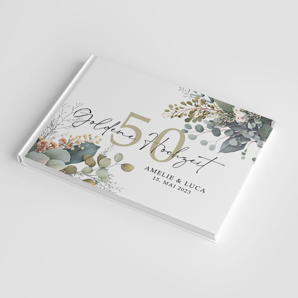 Personalisiertes Gästebuch für Goldene Hochzeit & Jubiläen