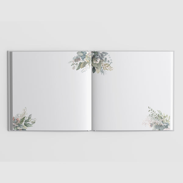 Erinnerungsalbum Brautpaar: Gästebuch mit Eukalyptus Design