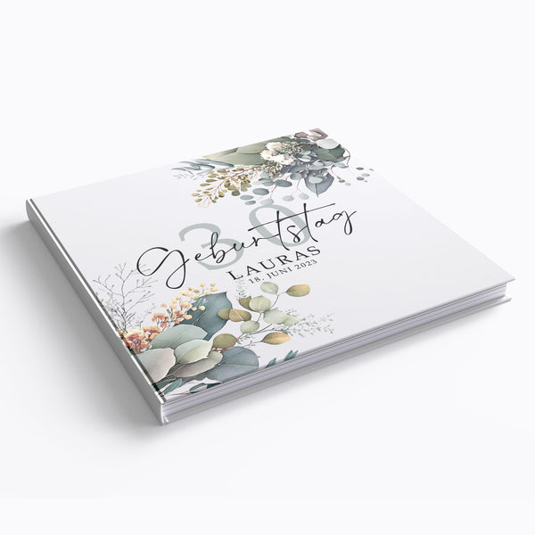 Personalisiertes Gästebuch "Eukalyptus" 21 x 21cm